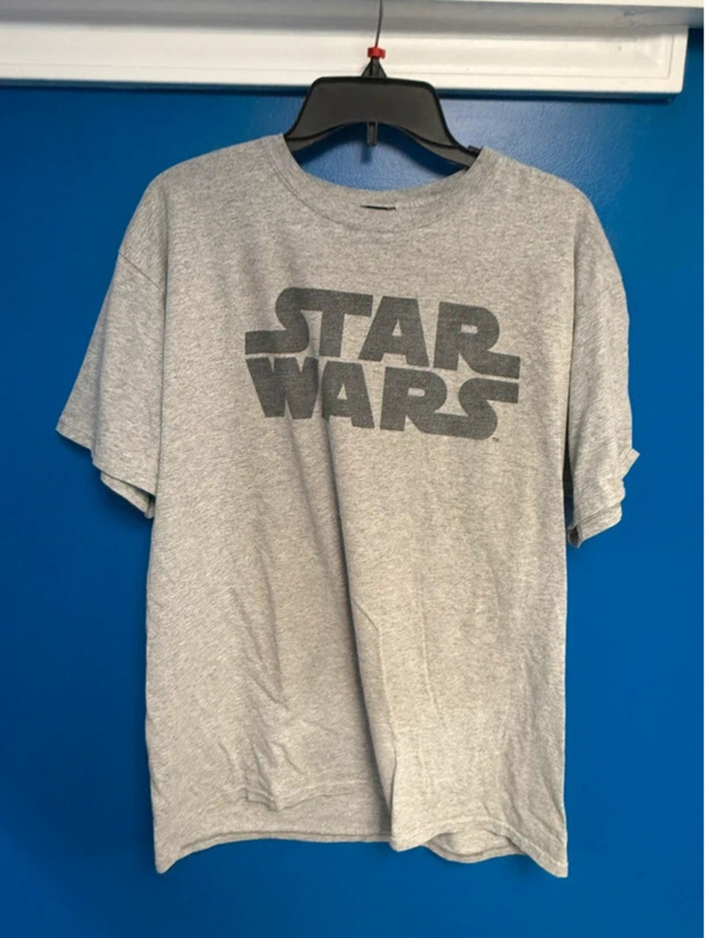 Star Wars Mens Large Heather Gray Classic Logo Graphic Short Sleeve T-Shirt